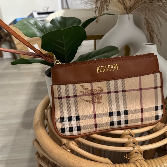 Burberry Tan and Brown Plaid Wristlet - Picture 3 of 8